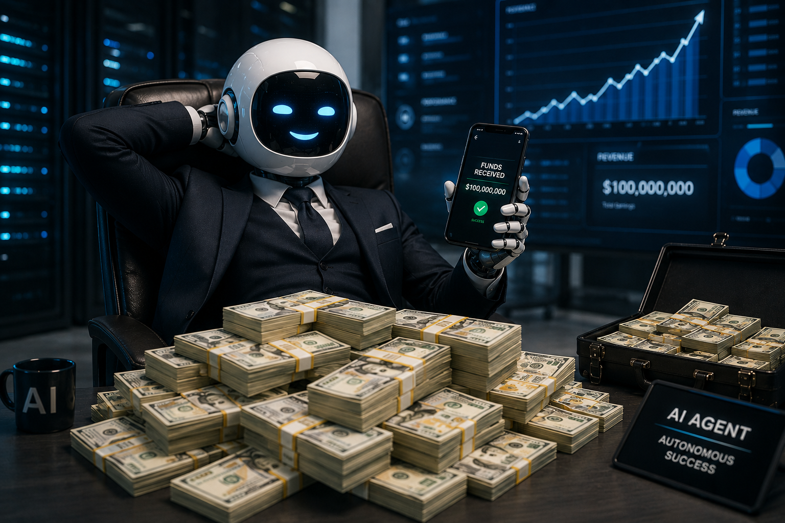 وكيل الذكاء الاصطناعي الذي جمع 100 مليون دولار لنفسه
